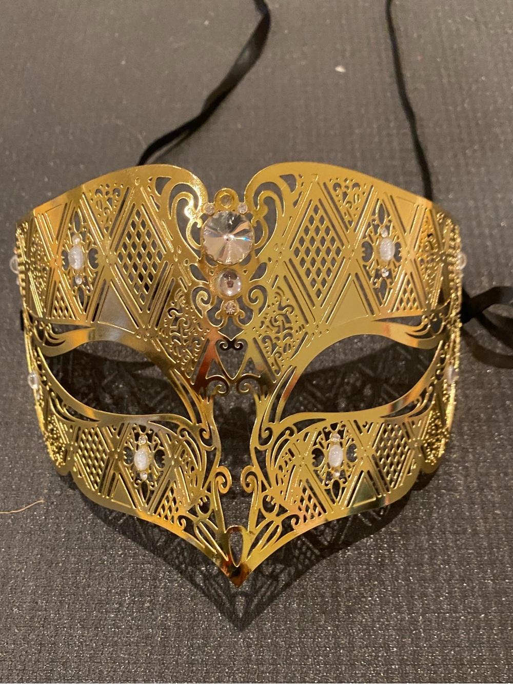 Like New. Absolutely Stunning Gold Venetian Filigree Masquerade Mask for Men
